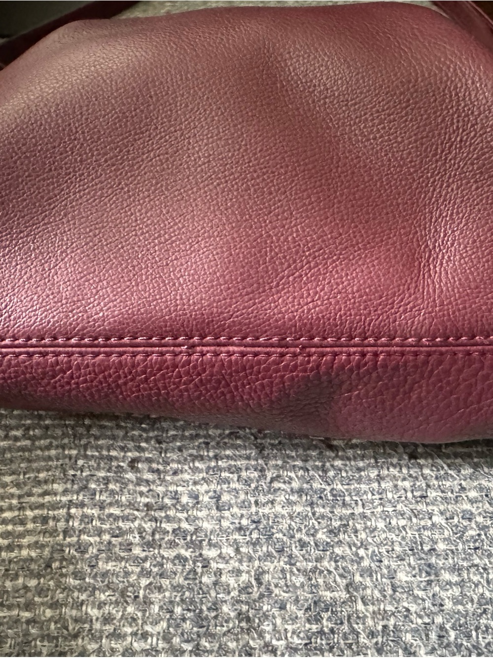 Michael Kors Jet Set Large Chain Tote Burgundy/Wine Pebbled Leather Shoulder Bag - Picture 10 of 11